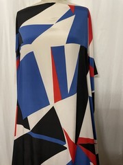 100% Silk Crepe De Chine Avant Garde Geometric Multi-color 2.5 Yds Long 46″ Wide