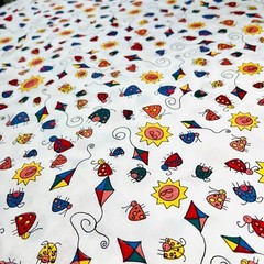 Summertime Fun Fabric Sun Kite Bug Extra-Wide BY THE YARD Kids Fabric 100%Cotton