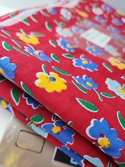 44″ X 4.5yds Red Multicolor Floral Flowers Cotton Sewing Craft Quilting Fabric