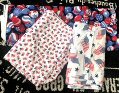 Vtg 3Yd 44X108L PATRIOTIC FLAG Red White Blue Quilt SIGNATURE OAKHURST FABRIC