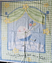 Humpty Dumpty Quilt Flannel Crib Panel by Kate Honarvar for Timeless Treasures