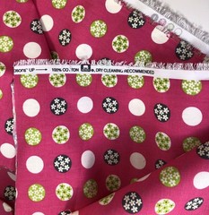 Daisy Dot Floral Print Cotton Chintz Pink Gray Green Home Season Fabric 108″x44″