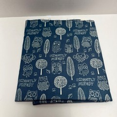 Owl Fabric Blue/White “Nightly Forest” Rudia Collection Ltd. Korea 44” x 36”