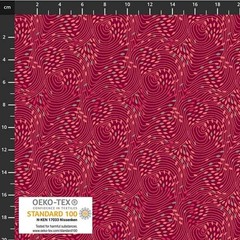 Stof European Quilting Fillippa’s Line Lines Oblong Dots Red Fabric By Yd