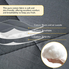 100% Cotton Filled Comforter, Premium Upgraded Cotton Bed Quilt Suitable for All
