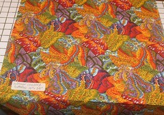 4 Fabric Quilt Material Patterns & Bright Colors Scrap Pieces Colorful Bright