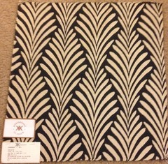 KRAVET Blk/Beige Leaf Print Fabric 17.5″ x 16.5″ MSRP $109.90/YD