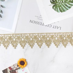 2.1 Inch 5 Yards Lace Edge Trim Gold for Sewing Fabric DIY Craft Clothes Curt…