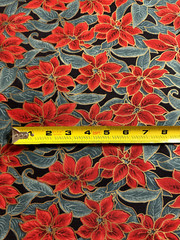 FESTIVE HOLIDAY CHRISTMAS POINSETTIA 100% COTTON MODA FABRIC – Quilting, Crafts