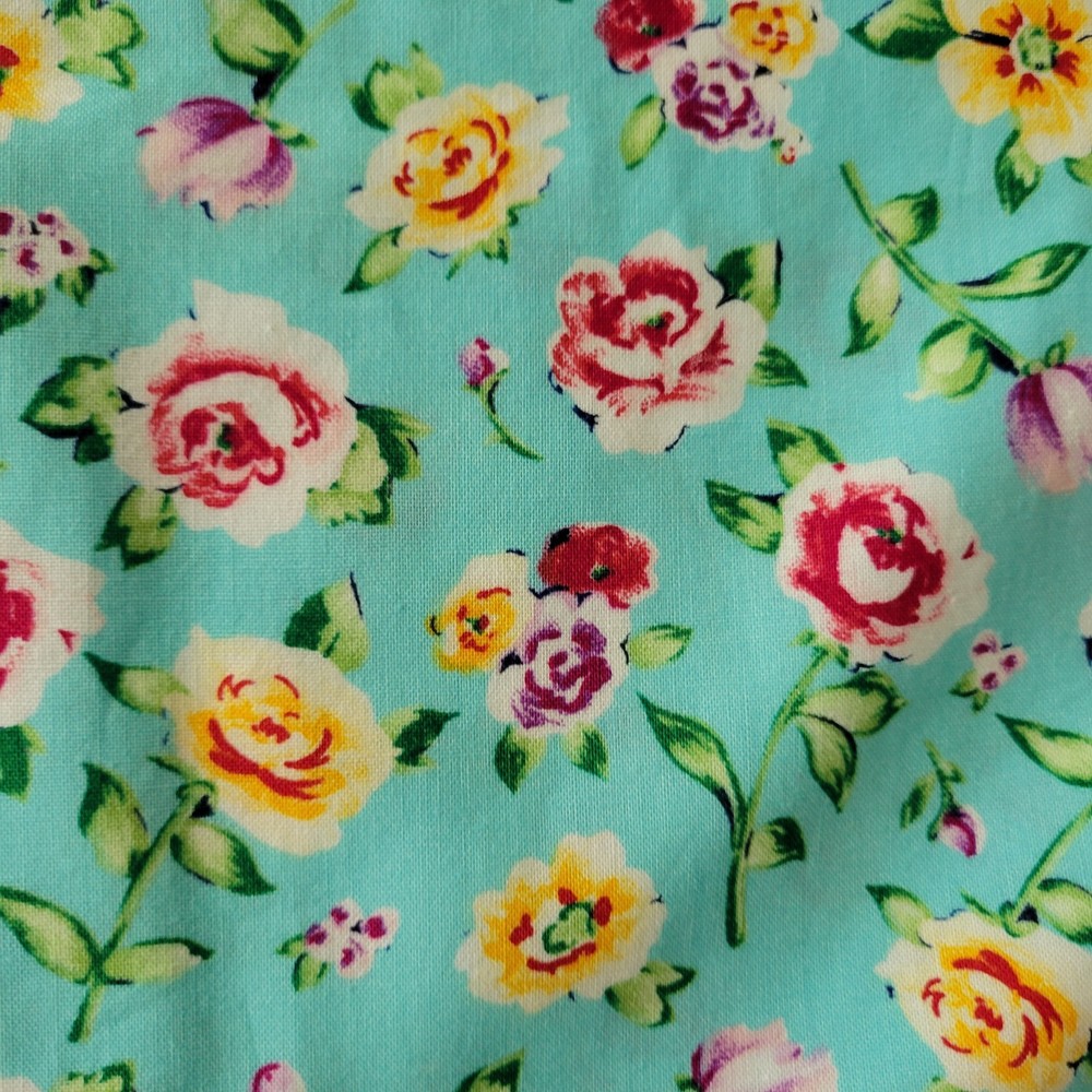 3.5 yds Red Roses Floral Fabric by FAYE BURGOS Marcus Brothers Textiles 44×128