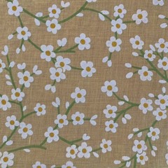 Vintage Sheer Yellow Floral Felted Speciality Fabric Approx 93×44”