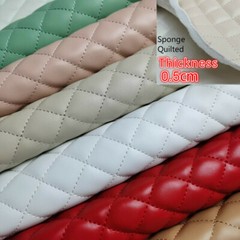 Luxury Quilted PU Leather Car Upholstery Fabric Diamond Argyle Sewing Material