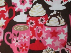 SPECIALTY COFFEE TEA CUPS DRINKS PINK COTTON FABRIC FQ