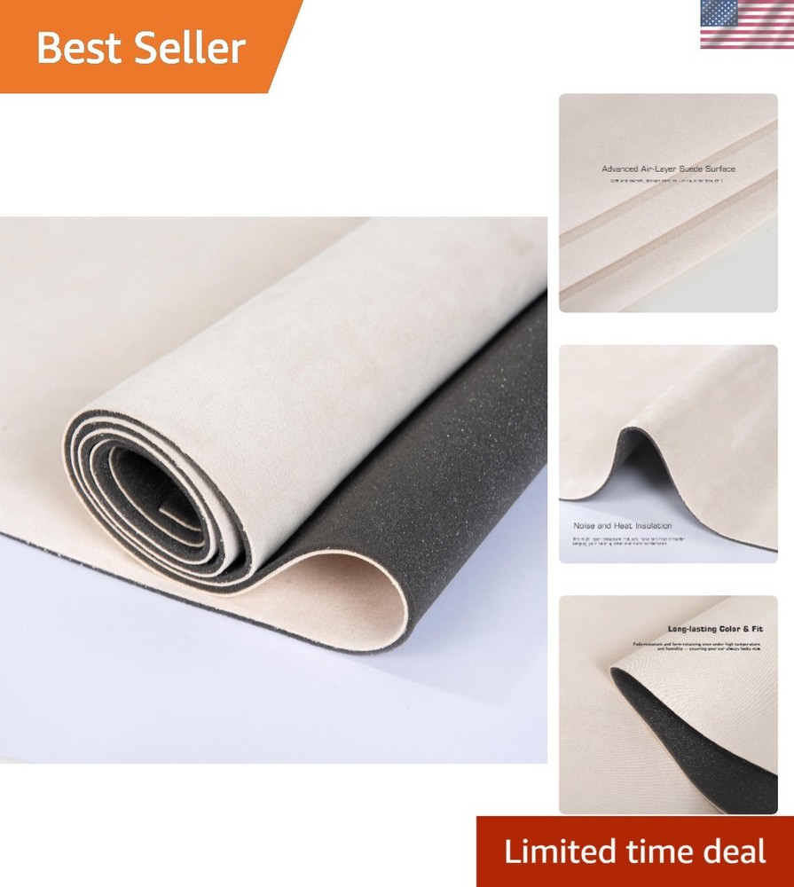 High-Quality Suede Car Upholstery Fabric – Elastic Foam Backing, 80 x 60 Inches