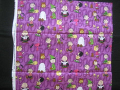 Peanuts 2001 Halloween BOO Fabric 2 Pieces 24 x 44 / 36 x 44 in.
