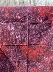 Burgundy Red Batik Fabric Deep Dye Tree Branch Geometric Quilting Art Textile