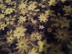 OOP Black Green Distressed Floral Fabric Scraps Olive Green Black Floral Fabric