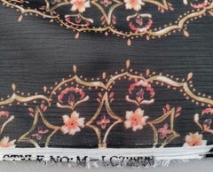 Star Fabrics Inc. Black Floral Sheer Polyester Chiffon Fabric 60×72″