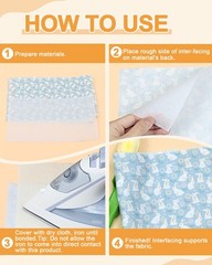 Fusible Interfacing Medium Weight 39×72 For DIY Crafts White