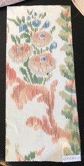 QUADRILLE Mandarin Moire in Salmon, Green 12 1/4 x 28″ Cotton Blend Fabric
