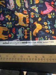 1/2 Yard Backyard Friends Fabric Colorful Whimsical Animal Michael Miller Kids