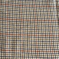 4 Tone Houndstooth Wool Fabric Remnant 57″W x 1 1/2Yds”L Rust Green Blue Black