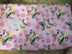 Panda Bear and Flowers Pink Purple Yellow 2 yards Flannel Fabric New