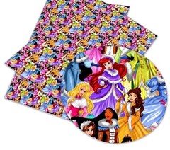 Mix 7 PCS 45cmx135cm Colorfull Printed Disney Cartoon Pattern Synthetic Leather