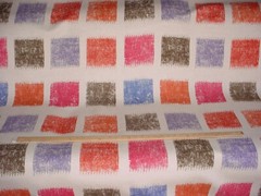 4-3/4Y Groundworks 2422-GWF Batik Squares Printed LinenDrapery Upholstery Fabric