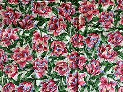Hoffman Int’l Fabrics Coventry is Large Pink Tulips Print 1 yd