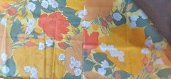 1970s Vtg. Fabric 1 3/8 Yards *Yellow/Orange Rose Allover Lg. BOHO Print *Cotton