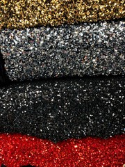 Stephanie IRIDESCENT YELLOW Sequins on YELLOW Stretch Velvet Fabric by the Yard