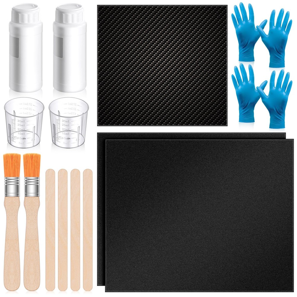 15 Pcs Carbon Fiber Repair Kit with 3k 200g Plain Weave Carbon Fiber Fabric E…
