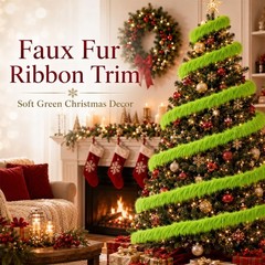 Sukh Shaggy Faux Fur Fabric – 2 x 60 inch Green Faux Fur Trim Precut Fabric Stri