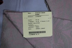 RALPH LAUREN 24X26 FABRIC REMNANT “STANDISH DAMASK” COLOR BISQUE INDIA #