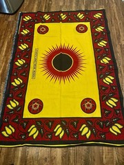 Tanzanian Kanga Fabric Uncut Doti 115×42 Cotton Swahili Text Tanzania GIGA 8088