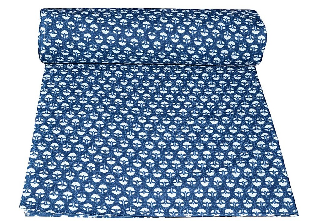 5 Yard Hand Block Print Handmade Cotton Indian Natural Sanganeri Print Fabric.