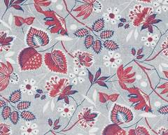 THIBAUT CURTAIN FABRIC Indienne Hazel 6.4 METRES RED/BLUE 100% LINEN ANNA FRENCH