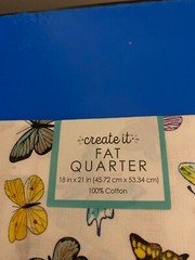 BRAND NEW CREATE IT 100% COTTON BUTTERFLIES PRECUT SEWING AND CRAFT FABRIC 18X21
