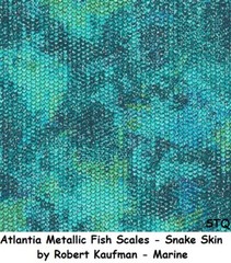 Atlantia Metallic Fish Scales Snake Skin cotton quilt fabric Kaufman BTY Silver