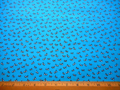 Cotton Quilt Fabric By The Half-Yard Cute White Ants on Turquoise Blue Nov #PC
