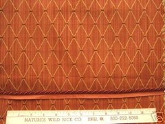 Woven Fabric W/Diamond Pattern in Cranberry Red & Gold 54″ x 63″ Plus Trim 30″