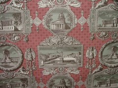 Marvic Textiles Curtain Fabric Les Vues De Paris Mulberry Upholstery Cushion