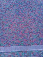Vtg Upholstery Heavy Weight Fabric Purple Teal Burgundy Blue 12′ X 4′