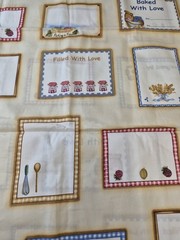 Vintage MBT Recipe Card Fabric 33×43 Kitchen Cooking Theme