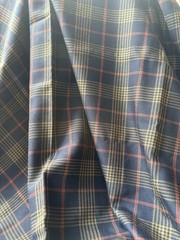 Vintage Fabric – Tartan Plaid Woven Fabric – By The Half Yard
