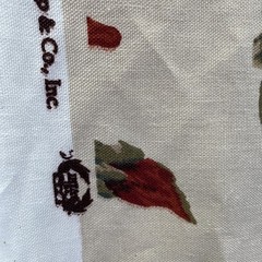 Schumacher J H Thorp JACOBEAN PRINTED CREWEL Cotton Linen Fabric ~ 3.25 yds READ