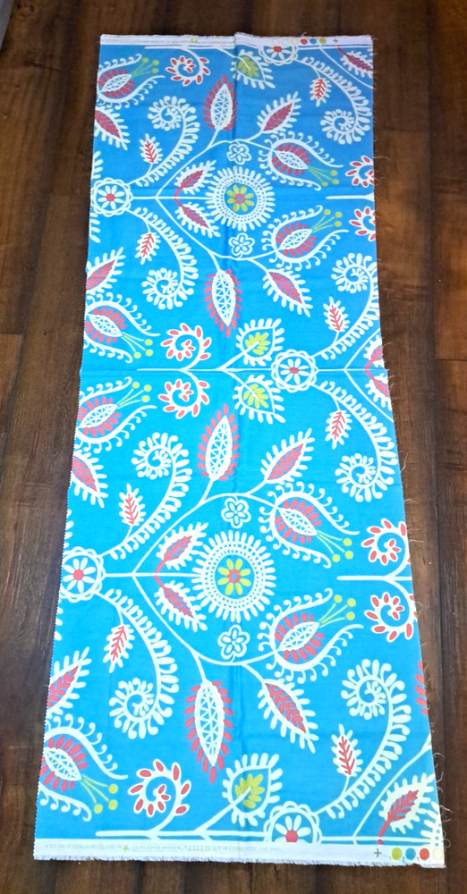 Waverly SHINE ON Screenprint Fabric 1/2 Yd. 22×56 Aqua Floral Pillow