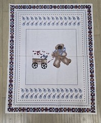 Daisy Kingdom Bear Pulling Geese In Wagon NURSERY Baby PANEL W/ Quilt Guide