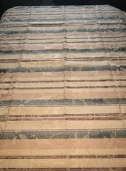 VTG MED TO HEAVY WEIGHT PINK & BLUE STIPED DAMASK UPHOLSTERY FABRIC 18 YDS TOTAL
